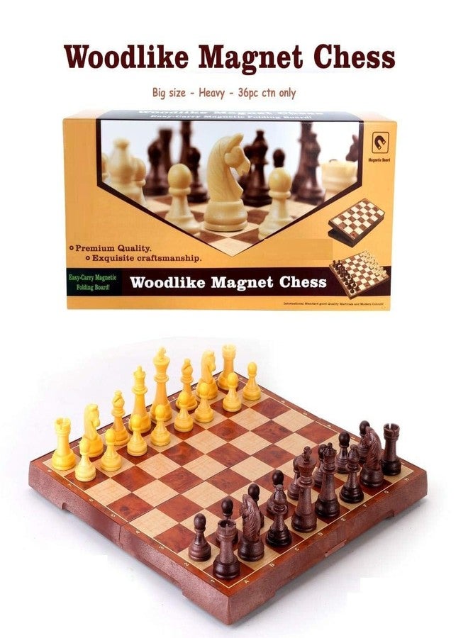 Mahi Enterprise Wooden Chess Set - 12-Inch Magnetic Folding Board with Hand-Carved Pieces - Image 4